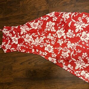 Madewell Red and White Floral Maxi Dress